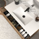 Meuble de salle de bain 60cm simple vasque - 3 tiroirs - tabaco (bois foncé) - mata 