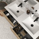 Meuble de salle de bain 120cm double vasque - 6 tiroirs - madera miel (bois clair) - mata 