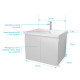 Meuble de salle de bains 60cm à suspendre Blanc 2 Portes - Vasque Blanche - ELEMENTARY Aurlane - LAV1036 