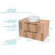 Meuble de Salle de Bains LEON 80cm décor Bois - 2 Tiroirs en MDF Ondules - Vasque ronde 36cm Aurlane - PACM722 