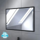 Meuble salle de bain 80×80 - Finition chêne naturel + vasque blanche + miroir - TIMBER 80 - Pack25 Aurlane - PACM235 