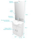Meuble salle de bain blanc 60 cm sur pied + vasque céramique blanche + miroir applique LED - THRIFTY Aurlane - LAV300 