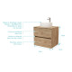 Meuble salle de bains 60cm 2 Tiroirs chêne naturel + Vasque ronde diamètre 36cm en céramique blanche Aurlane - PACM740 