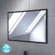 Meuble salle de bains 80cm décor chêne naturel 3 tiroirs - Vasque noire et Miroir - TIMBER Aurlane - PACM227 
