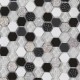 Mosaïque marbre et verre Hexagonale - tarif à la plaque de 0,09m² - Couleur au choix 