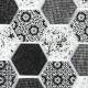 Mosaïque verre - mix gris déco - hexagones 