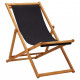 Chaise pliable de plage bois d'eucalyptus et tissu - Couleur au choix Noir