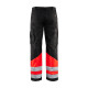 Pantalon artisan haute-visibilité coloris  15641811 noir-rouge fluo