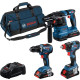 Combi-kit 3 outils 18V : GSR 18V-55 + GDX 18V-200 + GBH 18V-22 + 3 batteries 4,0 Ah (PC) + GAL 1880CV (C) - BOSCH - 0615A5003B 