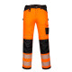 Pantalon de travail extensible léger haute visibilité pw3 - Couleur et Taille au choix Orange-Noir