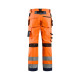 Pantalon artisan aéré haute-visibilité stretch  15651811 orange fluo-marine 