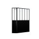 Paroi de douche façon verrière avec volet pivotant - 120+40x200 cm - verre transparent et noir Aurlane - FAC935 