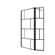 Paroi de douche avec volet pivotant 90x40x195cm - verre 8mm anti-calcaire - motifs et profilés noir Aurlane - FAC1027 
