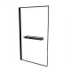 Pare baignoire rabattable 75x130 cm en verre trempé - porte-serviette et etagère noir mat Aurlane - FAC1012 