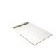Receveur blanc effet granite en résine epoxy 90x140x3 cm + grille linéaire or brossé Aurlane - PACR299 