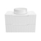 Meuble de salle de bains leon 80cm blanc neige - 2 tiroirs en mdf ondulés - vasque ronde ø36cm Aurlane - PACM723 