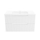 Meuble de salle de bains leon 80cm blanc neige - 2 tiroirs en mdf ondulés - vasque à encastrer Aurlane - PACM729 