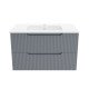 Meuble de salle de bains leon 80cm gris souris - 2 tiroirs en mdf ondulés - vasque à encastrer Aurlane - PACM733 