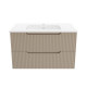 Meuble de Salle de Bains LEON 80cm Marron Glace – 2 Tiroirs en MDF Ondulés – Vasque à encastrer Aurlane - PACM731 