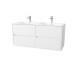 Pack meuble salle de bains 120 cm laque blanc, 4 tiroirs avec vasque céramique - xenos 