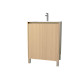 Pack meuble salle de bains 60 cm chêne clair, 2 portes avec vasque céramique - xenos 