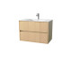 Pack meuble salle de bains 80 cm chêne clair, 2 tiroirs avec vasque céramique - xenos 