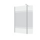 Pack paroi de douche et volet pivotant 100+40x200 cm - bandeau miroir - barre de fixation chrome 