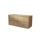 Meuble de salle de bains 120 cm à tiroirs avec plan finition chêne naturel - timber Aurlane - PACM769 