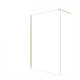 Paroi de douche 120x195 cm en verre trempé 5 mm - finition or brossé - gold elementary Aurlane - FAC1008 