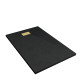 Pack receveur noir effet pierre 90x140 cm et grille décor perforée or doré brossé - rock 2 
