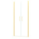 Porte de douche double battant 90x200cm - verre trempé transparent 6mm - profil or doré brossé 