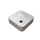 Vasque à poser carrée en céramique blanche mat effet marbre - 38x38x13 cm - white marble 