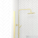 Pack paroi de douche 100x200cm verre transparent - barre de fixation extensible - Couleur de profil au choix Or-brossé