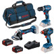 Pack 3 Outils 18V GSB/GDX/GWS -BOSCH - avec 2 batteries 5.5AH - chargeur - sac - 0615990N31 