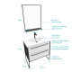 Pack meuble de salle de bain 80x50 cm - 2 tiroirs blanc - Vasque blanche + miroir noir mat Aurlane - PACM045 