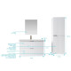 Pack meuble salle de bain 60cm et colonne de rangement - Façades blanches ondulées - MILO Aurlane - PACM920 