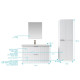 Pack meuble salle de bain 80cm et colonne de rangement - Façades ondulées blanches - MILO Aurlane - PACM921 