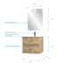 Pack Meuble SDB 60cm suspendu 2 tiroirs chêne - Vasque blanche + Miroir Led - TIMBER 60_Pack31 Aurlane - PACM241 