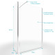 Pack paroi de douche a l’italienne 120x200cm - Verre transparent 6mm + Barre de fixation recoupable Aurlane - FAC436 