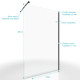 Pack paroi de douche a l’italienne transparent 140 cm profilé noir mat - 140x200 cm Aurlane - FAC430 