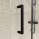 Pack Paroi porte de douche coulissante sérigraphie 120x200cm + Paroi retour 80x200 cm - CRUSHX Aurlane - PACF013 