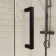 Pack Paroi porte de douche coulissante sérigraphie 140x200cm + Paroi retour 80x200 cm - CRUSHX Aurlane - PACF015 