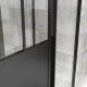 Pack porte coulissante noire mate type Atelier et receveur en acrylique blanc - 140x80x200 cm Aurlane - PACF003 