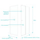 Pack porte de douche coulissante blanc 100x185cm + retour 80 verre transparent 5mm - WHITY SLIDE 100 Aurlane - PACF022 