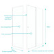 Pack porte de douche coulissante blanc 140x185cm + retour 80 verre transparent 5mm - WHITY SLIDE Aurlane - PACF028 