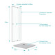 Pack porte de douche pivotant blanc de 78 à 90x185cm + receveur 90x90 - WHITY PIVOT Aurlane - PACF039 
