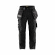 Pantalon de travail poches flottantes artisan blaklader stretch - Couleur au choix Noir