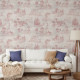 Papier peint vintage français en toile rose - VINTAGE TOILE PINK 