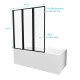Pare baignoire 3 volets 143x125 cm profilé aluminium Noir mat et verre transparent - ZAGGY BLACK Aurlane - FAC275 