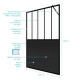Paroi de douche 120x200 cm type verrière – Verre trempé 5mm et structure aluminium noir mat Aurlane - FAC506 